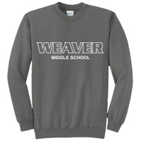 ADULT, Classic Crewneck Sweatshirt, Wildcat Midde School_White