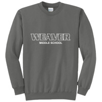 ADULT, Classic Crewneck Sweatshirt, Wildcat Midde School_White